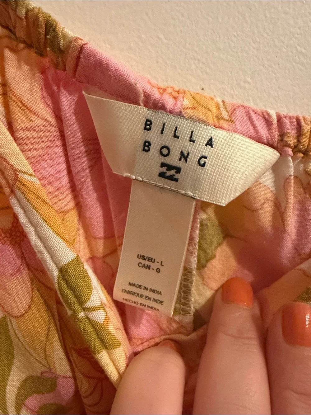 Billabong Pink Yellow Floral Maxi Slip Dress